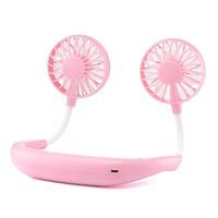 TIAN-K Hand Free Personal Fan, Headphone Design Wearable Portable USB Rechargeable Neckband Mini Fan with 3 Speed Adjustable for Indoor Outdoor (Pink)