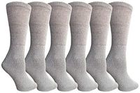 Yacht & Smith 6 Pairs Men and Women Value Pack of Ring Spun Cotton Crew Diabetic Nephropathy Socks