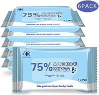 Wet Wipes(6 Packs, 60 Pcs), Hand Wipes Bulk, Flushable Wipes for All-Purpose Cleaning, Large Wet Wipes(8"x6")