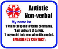 Autism Non-Verbal Medical Alert Soft Fabric Safety Patches for Clothing - Add Name and Contact Info Yourself
