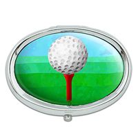 Golf Ball Metal Oval Pill Case Box