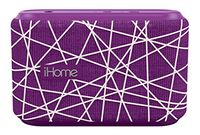 iHome Slip and Water Resistant Fabric Rechargeable Bluetooth Speaker with Speakerphone (Purple/White)