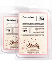 Shortie's Candle Company Pure Carnation Wax Melts Multi Pack - 2 Highly Scented Bars - Made with Essential & Natural Oils - Flower & Floral Air Freshener Cubes Collection