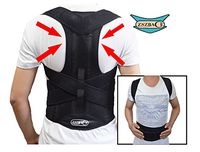 Posture Support - Black - Medical Grade Quality, Breathable & Adjustable Brace Helps Rounded/slumped Shoulders, Correct postural Alignment, Improve Posture (S: Waist Length fits 24.4-28.3", Black)