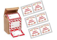 72 Trendy 4x2" Peel N Stick Red & White Christmas Gift Tags Stickers