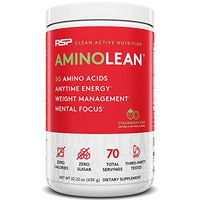 RSP AminoLean - All-in-One Pre Workout, Amino Energy, Weight Management Supplement with Amino Acids, Complete Preworkout Energy & Natural Weight Management for Men & Women, Strawberry Kiwi, 70 Serv