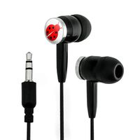 Cartoon Ladybug Lady Bug Novelty in-Ear Earbud Headphones - Black
