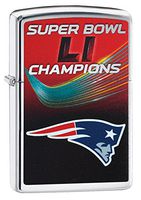 Zippo NFL New England Patriots Super Bowl Li Champions High Polish Chrome Pocket Lighter