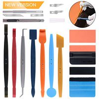 Keadic 38Pcs Car Automotive Window Vinyl Film Wrap Vehicle Tinting Tools Kit, Including 7 Kinds Micro Squeegees and a Clear Case, 2 Types of Squeegee Felts and Spare Felts