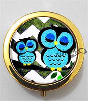 BlackKey Owl Animal 3-Compartment Decorative Pocket Gift Box Case Organizer for Pill, Color 2 -1892
