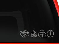 Led Zeppelin Rock Band Logos Car truck laptop macbook Window Vinyl Decal Sticker (silver, 8" inches)