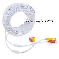 SLLEA 150ft White BNC Extension Cable Cord Lead Compatible with Night Owl Security Bullet Camera CAM-HDA10WBU