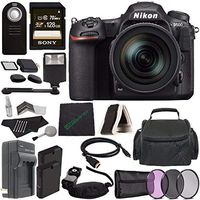 Nikon D500 DSLR Camera with 16-80mm Lens + Rechargable Li-Ion Battery + Home and Car External Charger + Sony 128GB SDXC Card + HDMI Cable + Case + Remote + Memory Card Reader + Cloth + Flash Bundle