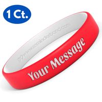 Reminderband Custom Luxe Silicone Wristband - Personalized Silicone Rubber Bracelet - Customized, Events, Gifts, Support, Causes, Fundraisers, Awareness - Men, Women, Kids