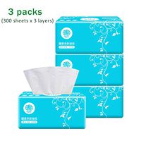 IVYSHION Facial Tissue Toilet Paper Toilet Tissue Paper Soft Bath Paper 3-fold Household Three-Layer Paper White Household Draw Paper, 3Pack