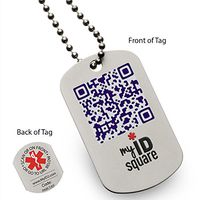 Night Sky Squid Medical Alert ID Dog Tag Using QR Code - No Engraving Necessary