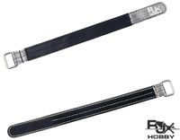 RJXHOBBY High Strength Non Slip Silicone 3(M) Fiber Metal Claps Battery Straps 20X210mm 2Pcs Black