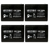 4 Pack Replacement for Schwinn 4.0 Electric Battery - Replacement UB12100-S Universal Sealed Lead Acid Battery (12V, 10Ah, 10000mAh, F2 Terminal, AGM, SLA)
