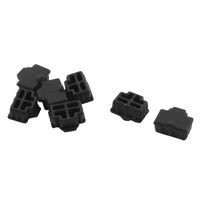 uxcell Ethernet Hub Port RJ45 Anti Dust Cover Cap Protector 7pcs Black