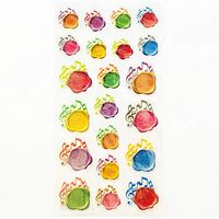 Frontia Cute Sealing Wax Note Japanese Stickers Seals Envelope 3D Puffy Sparkle Glitter dot Decoratiove Gift Label