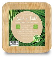 [25 Pcs] 6" Square Disposable Dinner Set Party Appetizer Bamboo Areca Palm Leaf Plates Compostable Biodegradable Heavy Duty Alternative To Paper Wood or Plastic Eco Friendly for BBQ Wedding Event Home
