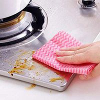 GBSELL Disposable Cloth-Like Dish Cleaning Towels,Household Clean Tissue Paper Tool, Reusable All-Purpose Cleaner Wipes Absorbent Handy Napkin Dishcloth for Kitchen, Bathroom, Quick Dry (Red)