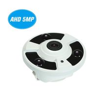 5MP(1080P / 1440P / 1520P) AHD CVI TVI CVBS IR CCTV Camera 1.7mm Fisheye 180° Panoramic VR Cam Support IR-Cut Night Vision 3pcs Array IR LEDs Home Security Surveillance NTSC System