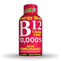 Stacker 2 B12 No Calorie Zero Sugar Energy & Vitamin Shots 2 Fl. Oz. (Pack Of 12) Acai Pomegranate
