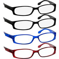 Reading Glasses 2.50 (4 Pack) 2 Black Red Blue F503