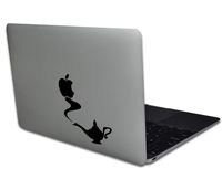 Aladdin Magic Lamp Genie's Wishes Die-Cut Vinyl Decal Sticker for MacBook Laptop trackpad Keyboard car Window (Black)