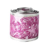 Da.Wa Pretty Party Decorative Star Wired Edge Ribbon Party Supplies 5cm200cm(Gold) (Pink)