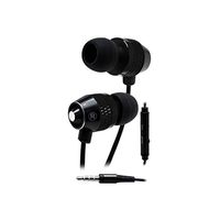 Bastex Universal Earphone/Ear Buds 3.5mm Stereo Headphones in-Ear Tangle Free Cable with Built-in Microphone Earbuds for iPhone iPod iPad Samsung Android Mp3 Mp4 and More-Black/Black