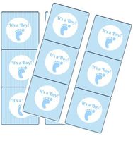 120ct Its a Boy Footprint Stickers