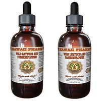 2-in-1! Wild Lettuce & Passion Flower Tincture, Organic Wild Lettuce (Lactuca Virosa) & Passion Flower (Passiflora Incarnata) Liquid Extract, Hawaii Pharm Trusted Brand, 2x4 oz