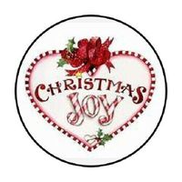 HotSaleStore Sticker Seals 48 Christmas Joy Heart !! Envelope Seals Labels Stickers 1.2" Round
