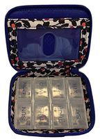 Vera Bradley Women's Microfiber Travel Pill Case, Gage Blue, One Size