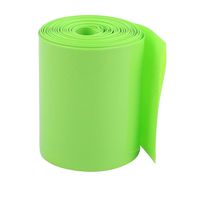 uxcell 75mm Flat Width 2M Length PVC Heat Shrink Tube Green for 18650 Batteries