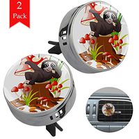 Cartoon Grey Sloth Mushroom Aromatherapy Diffuser Car Essential Oil Diffuser Air Freshener Deodorant Personal Care Aromatherapy 1.33x1.83in