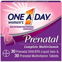 One A Day Women's Prenatal Multivitamin Two Pill Formula, Supplement for Before, During, and Post Pregnancy, Including Vitamins A, C, D, E, B6, B12, Folic Acid, and Omega-3 DHA, 30+30 Count