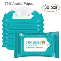 Swonuk Disposable Wet Wipes, Soft Disinfection Wipes, 75 Alcohol Pad Cotton, Family Hands Instant Cleaning Swab Paper for Outdoor Travel Cleaner (30pcs)