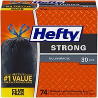 Hefty Strong Multipurpose Large Trash Bags, 30 Gallon, 74 Count