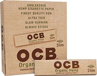 OCB Organic Hemp Rolling Papers Slilm Size - Full Box (24 Books)