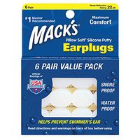 Macks Pillow Soft Moldable Silicone Putty Earplugs 6 Pairs x 3 (18 Pairs)