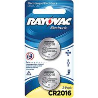 RAYOVAC KECR2016-2A 3-Volt Lithium Keyless Entry Batteries, 2 pk (CR2016 Size) by Rayovac