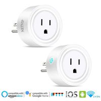 Smart WiFi Plug Outlet Compatible with Alexa and Google Home & IFTTT, Remote Control Your Home Appliances from Anywhere, Voice Control and Timer Function Wireless Socket, No Hub Required 2 Pack