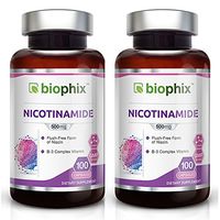 *Flash Sale* B3 Nicotinamide 500 mg 100 Caps 2 Pack - Natural Flush-Free Vitamin Formula | Gluten-Free Nicotinic Amide Niacin | Supports Skin Health | Healthy Cell Repair Support