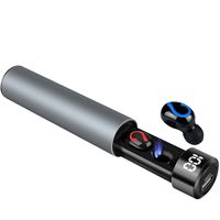 Bluetooth 5.0 Wireless Earbuds IPX5 Waterproof Sports Digital Display in-Ear Headset with Charging Box 1500mAh Power Bank(Gray)