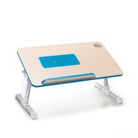 Quze Adjustable Wooden Laptop Desk Notebook Computer Stand with Built in Cooling Fan Portable, Foldable Lap Desk