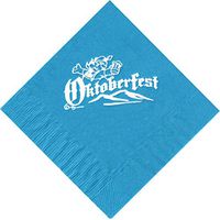 25 Turquoise Oktoberfest Beverage Paper Cocktail Napkins with a White Color Oktoberfest Brewmeister Logo