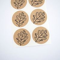 Autumn Leaf Stickers, Rustic Round Labels and Seals by Once Upon Supplies, 1.5 Inches, 30 Stickers